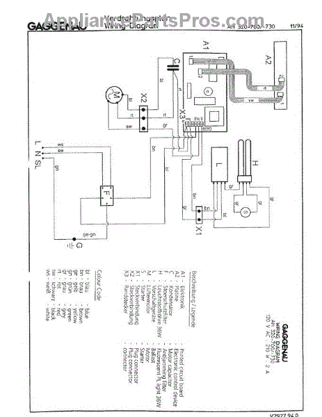 Parts for Gaggenau AH320-730: Tech Wiring Diagram Parts ...