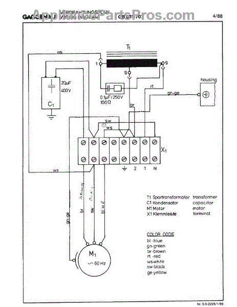 Parts for Gaggenau GB031-707: Tech Wiring Diagram Parts ...