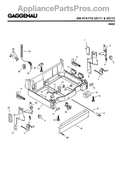 Parts for Gaggenau GM915-710 UC/12 (FD 8003-): Base Parts ...