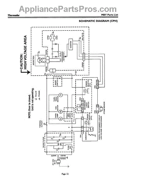 Parts for Thermador SMW272YB AFTER S/N 8204: Schematic / Wiring ...