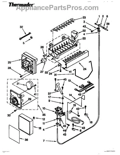 Parts for Thermador TSS36DAW-06: Ice Maker Parts - AppliancePartsPros.com