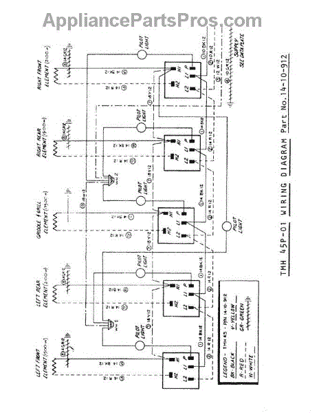 Parts for Thermador TMH45PB: Wiring Diagram Parts - AppliancePartsPros.com