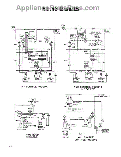 Parts for Thermador VCH-2: Wiring Diagram Parts - AppliancePartsPros.com