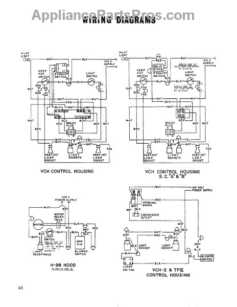 Parts for Thermador VCH-6: Wiring Diagram Parts - AppliancePartsPros.com