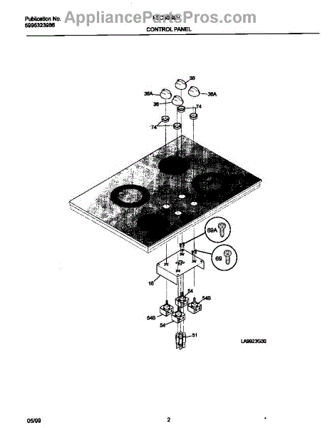 Parts for Frigidaire FEC30S8HSA: Control Panel Parts ... frigidaire cooktop wiring diagram 