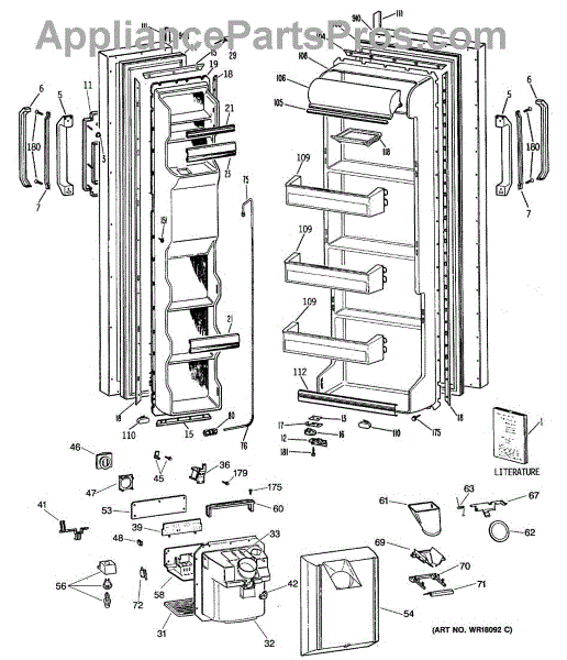 GE WR17X3282 Nameplate Recess Assembly (AP2065505) - AppliancePartsPros.com