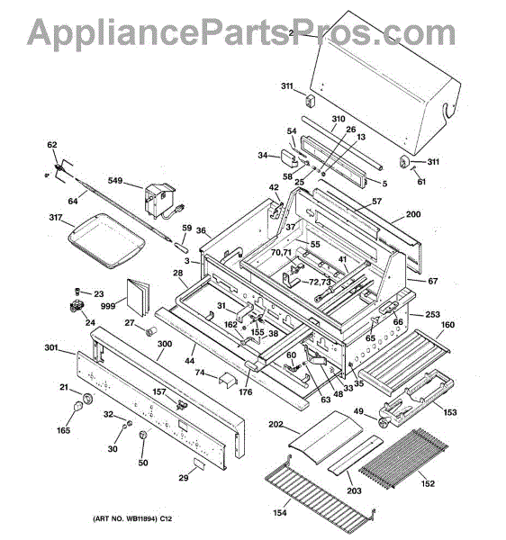 GE WB02X10661 Radiant Heating Element (AP2010025) - AppliancePartsPros.com