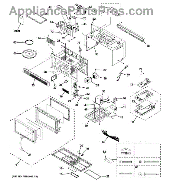 Parts for GE RVM1535DM1BB: Microwave Parts - AppliancePartsPros.com