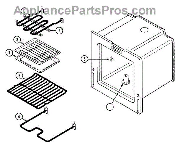 Parts for Magic Chef 3500PPW Oven Parts