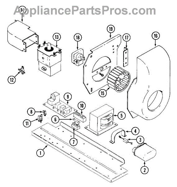 Parts for Magic Chef 3968VVV: Microwave Components Parts ...