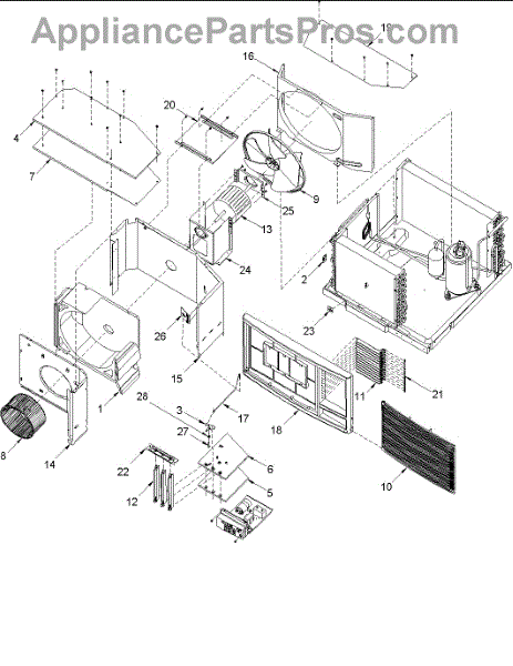 Parts for Amana AAC182STA / PAAC182STA0: Chassis Assembly Parts ...