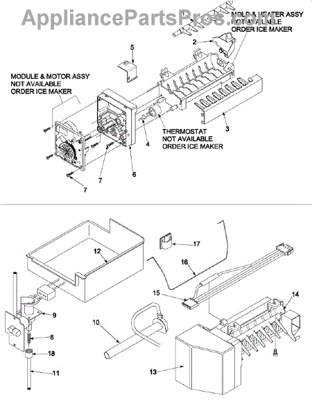 Parts for Amana ABB1921DEW: Optional Ice Maker Kit IC11B P1328003W ...