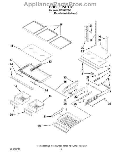 Parts for Maytag MFI2569VEM2: Shelf Parts - AppliancePartsPros.com