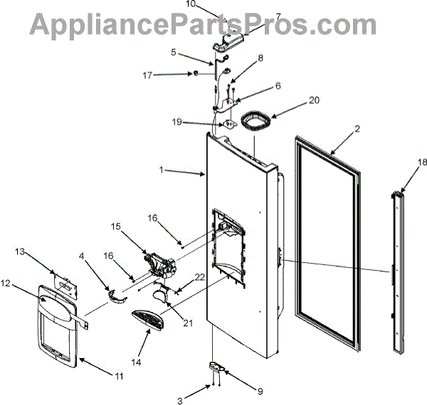 Parts For Amana AFI2538AES Left Refrigerator Door Ice Water Parts   0028331881 4 