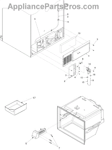 Parts for Amana ARB224RCW / PARB224RCW0: Cabinet Back Parts ...