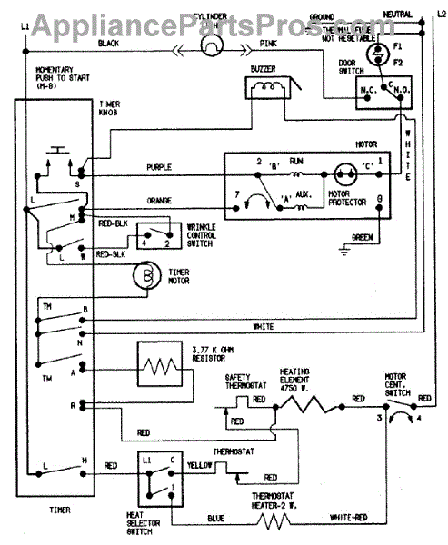 Parts for Crosley CDE7500W: Wiring Information Parts ...