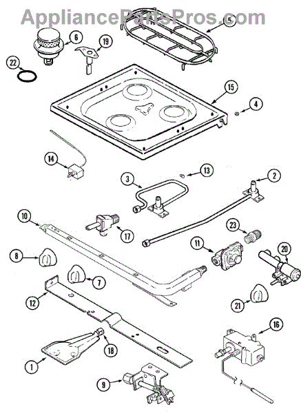 Parts for Magic Chef CLY1645BDB: Top & Gas Controls Parts ...