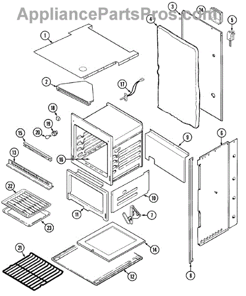 Parts for Maytag CWG3100AAB: Oven / Body Parts - AppliancePartsPros.com