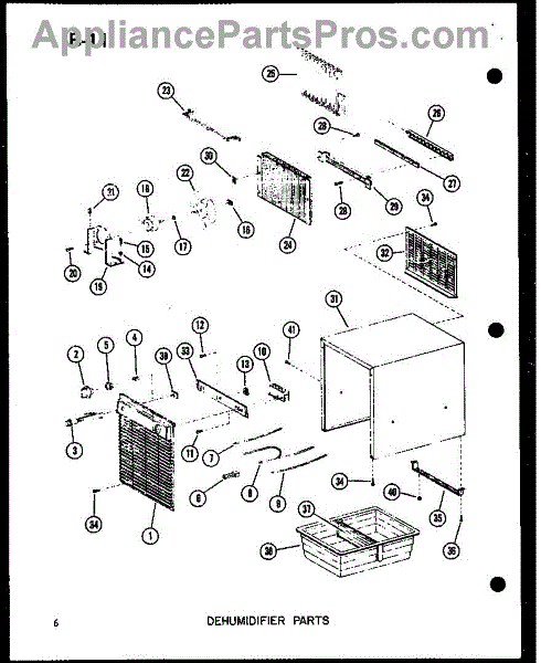 Parts for Amana DH26-H / P5434110R: Dehumidifier Parts ...