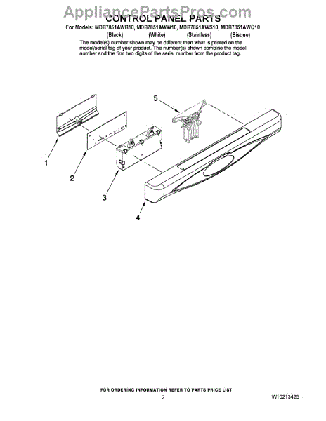 Parts for Maytag MDB7851AWB10: Control Panel Parts - AppliancePartsPros.com