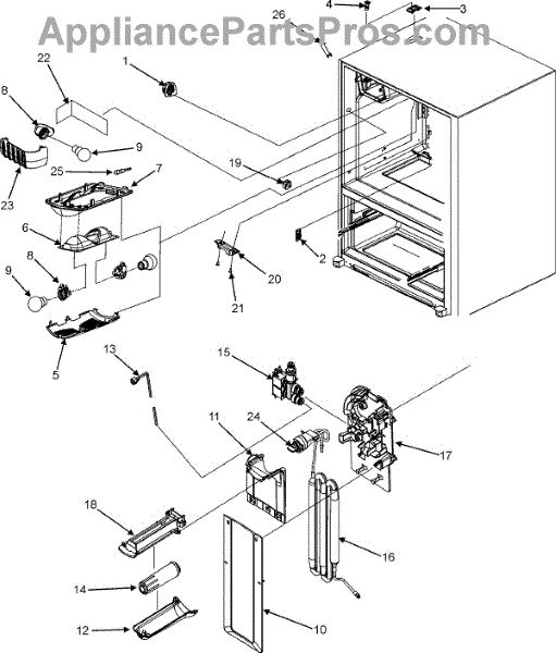 Parts for Maytag MFI2568AEW: Ref Light / Water Tank ... kenmore elite refrigerator compressor wiring diagram 