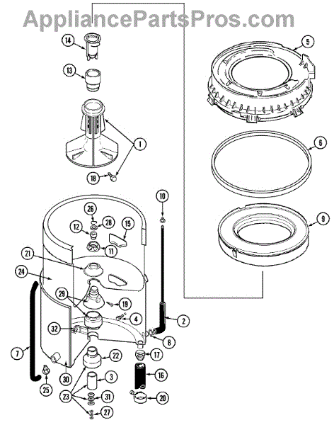 Parts for Maytag LAT8624AAE: Tub Parts - AppliancePartsPros.com