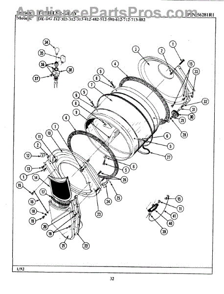 Parts for Maytag LDE412: Tumbler-Gray Parts - AppliancePartsPros.com