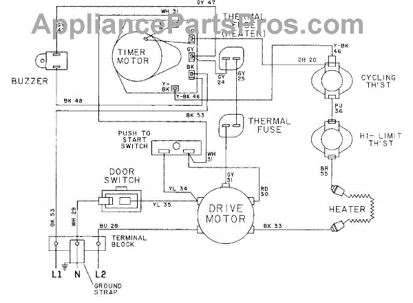 Parts for Maytag LDE5004ACW: Wiring Information-LDE5004ACW Parts ...