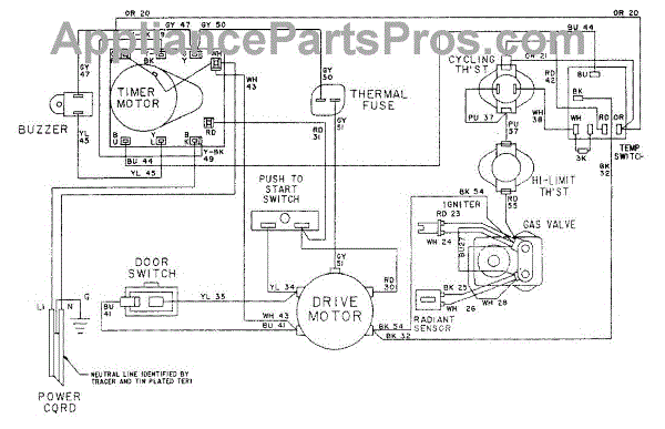 Parts for Maytag LDG8424AAE: Wiring Information Parts ...