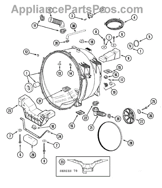 Parts for Maytag MAH5500BWW: Outer Tub Parts - AppliancePartsPros.com