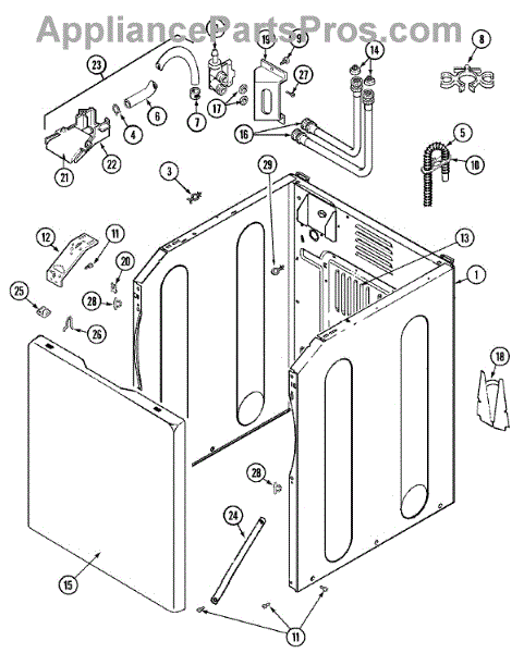 Parts for Maytag MAV6000AWW: Cabinet Parts - AppliancePartsPros.com