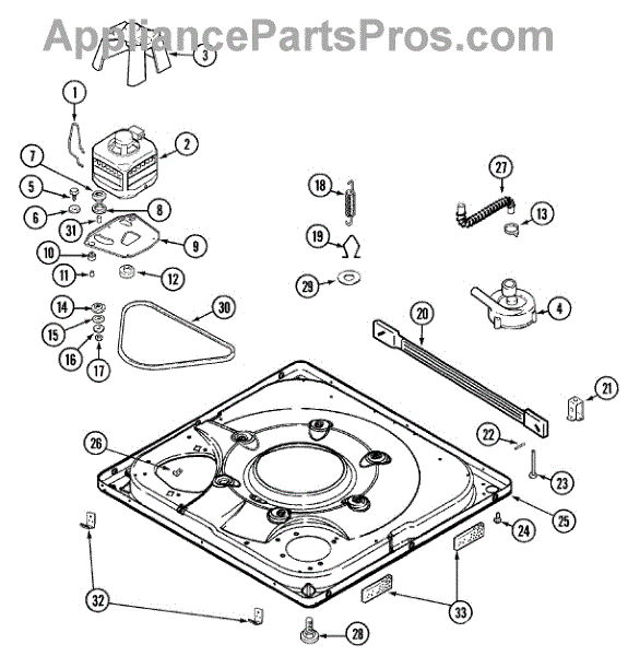 Parts for Maytag MAVT634AWW: Base Parts - AppliancePartsPros.com
