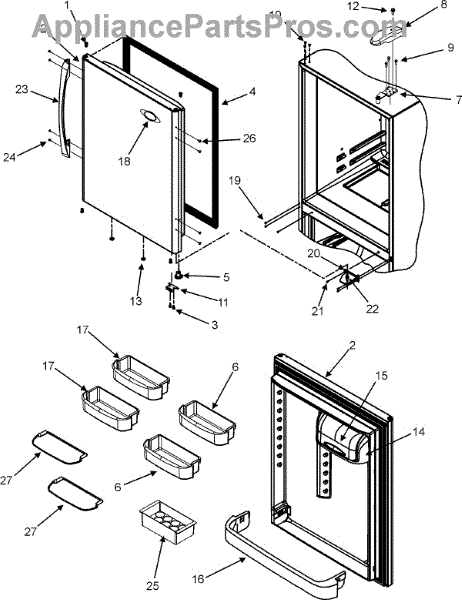 Parts for Maytag MBF2255KEW: Refrigerator Door Parts ...