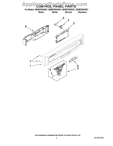 Parts for Maytag MDB6709AWB1: Control Panel Parts - AppliancePartsPros.com