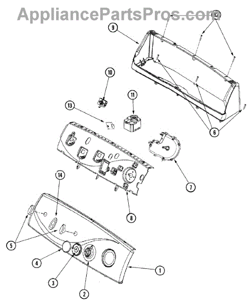 Parts for Maytag MDE7658BYW: Control Panel Parts - AppliancePartsPros.com