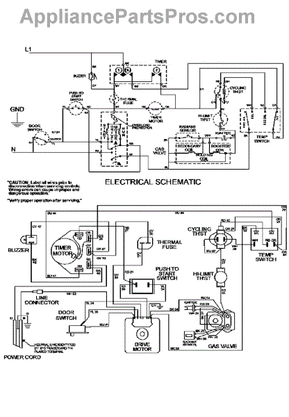 Parts for Maytag MDG2301BWW: Wiring Information Parts ...