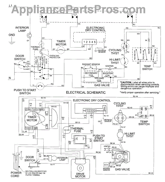 Parts for Maytag MDG7600AWW: Wiring Information Parts ...