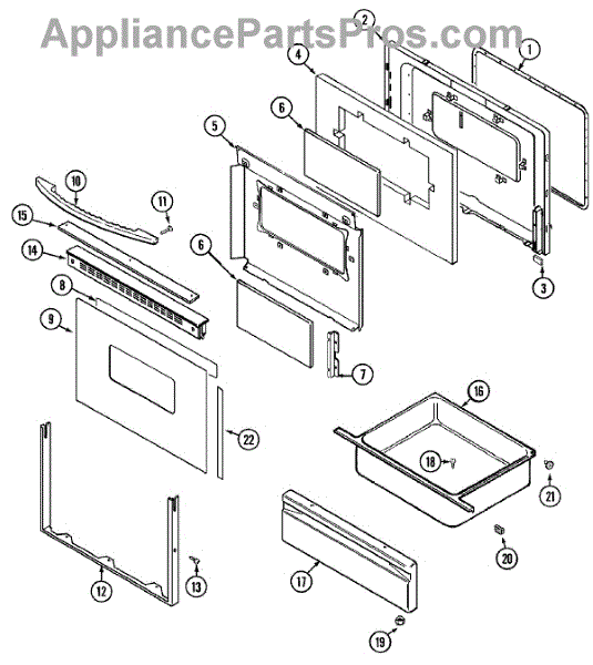 Parts for Maytag MER5730AAW: Door / Drawer Parts - AppliancePartsPros.com