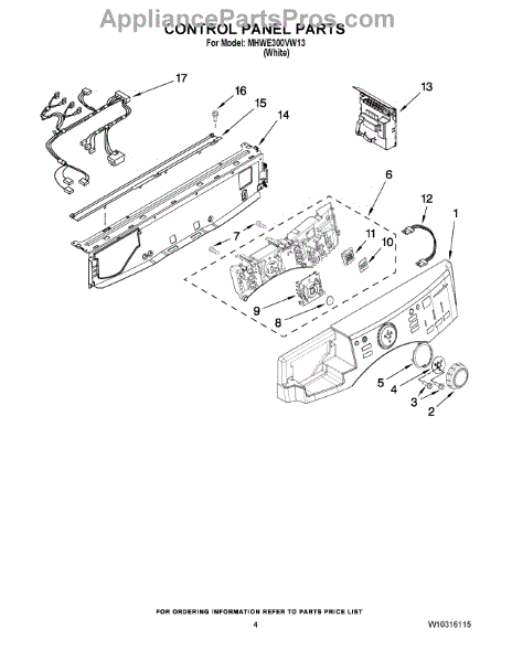 Parts for Maytag MHWE300VW13: Control Panel Parts - AppliancePartsPros.com