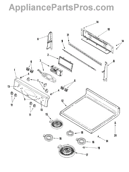 Parts for Maytag MER6875AAB: Control Panel / Top Assembly ... baking oven wiring diagram 