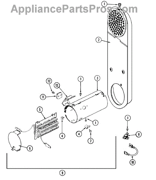 Parts for Maytag MLE2000AYW: Heater (dryer) Parts - AppliancePartsPros.com
