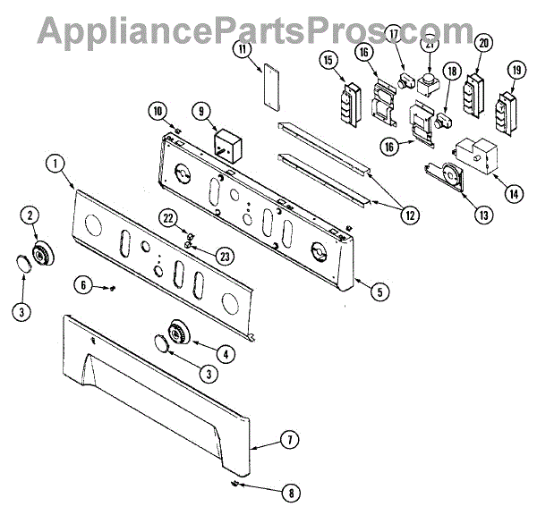 Parts for Maytag MLG2000AWW: Control Panel Parts - AppliancePartsPros.com