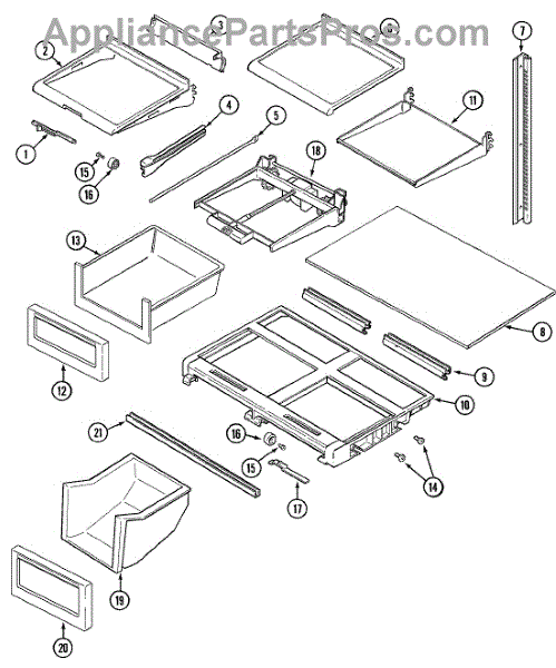 Parts for Maytag MTB1956DEW: Shelves & Accessories Parts ...