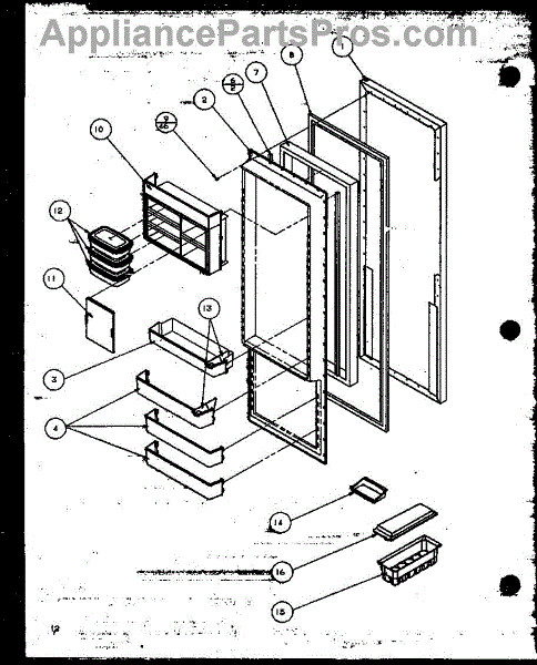 Parts for Amana SBI20MW / P1120102W W: Ref Door Parts ...