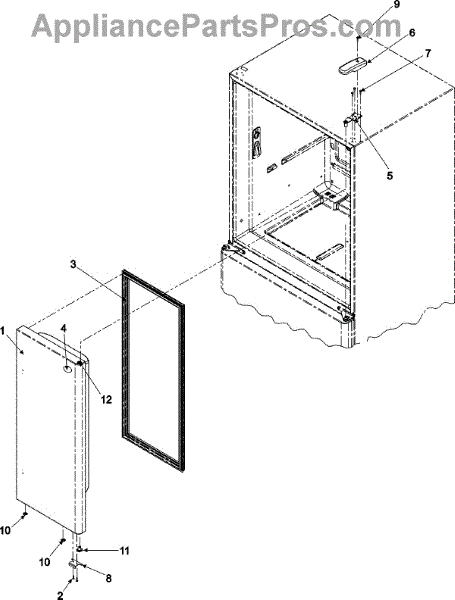 Parts for Amana AFD2535FES / AFD2535FES0: Right Refrigerator Door Parts ...