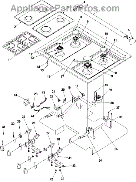 Parts for Amana ARGS7650WW / P1130752NWW: Main Top Parts ...