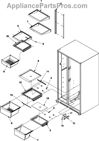 Parts for Amana ASD2625KES: Crisper Assy & Ref Parts ...