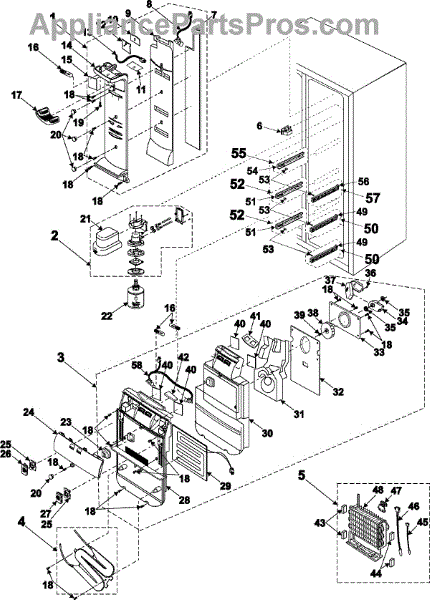 Parts for Samsung RS2544SL: Refrigerator Compartment Parts ...