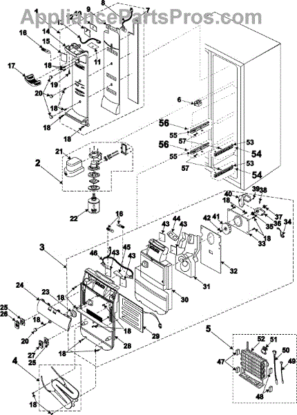 Parts for Samsung RS2555SL: Refrigerator Compartment Parts ...