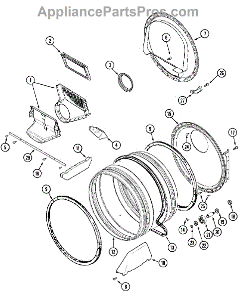 Parts for Maytag MLG19PDDGW: Tumbler (dryer) Parts - AppliancePartsPros.com